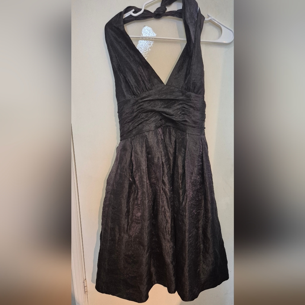 Adrianna Papell Black Halter Dress SZ.14 NWT